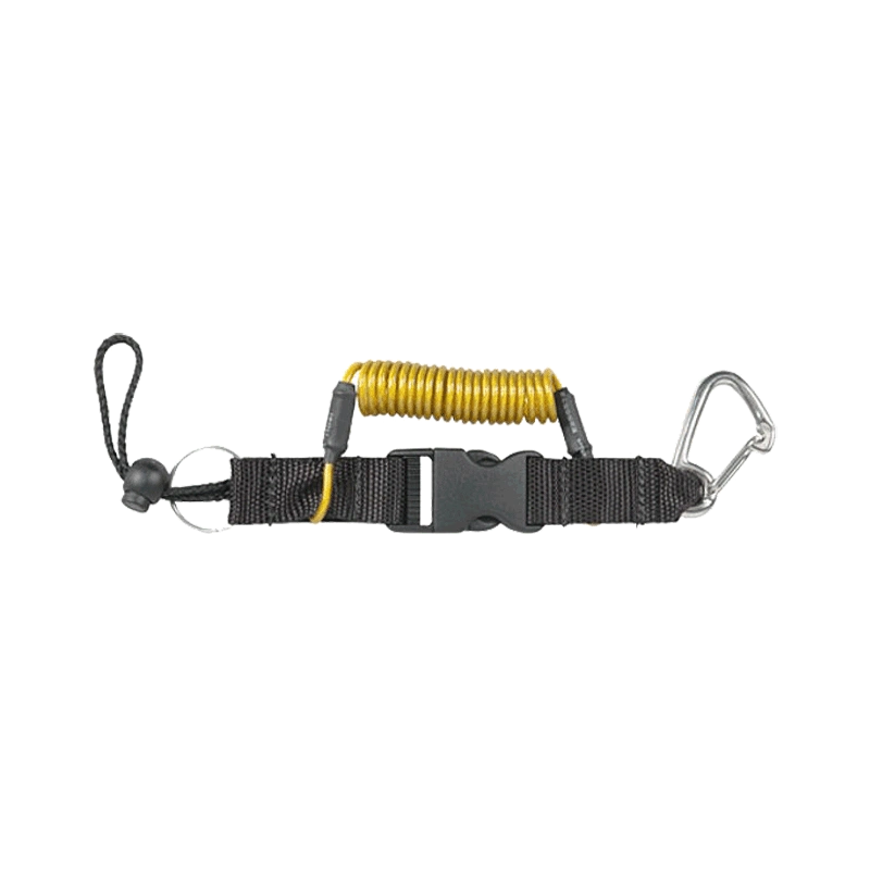 Spiralkabel mit Edelstahl Karabiner