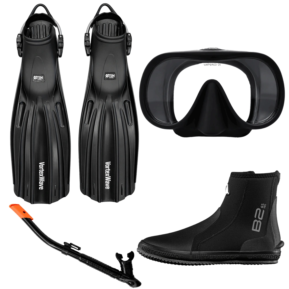 TSM Diving Flossen + Maske + Schnorchel + Boots