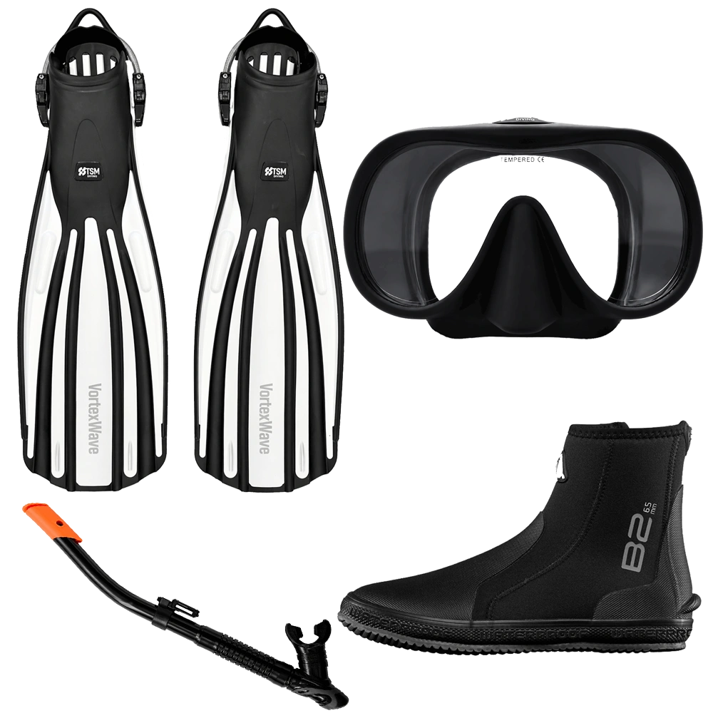 TSM Diving Flossen + Maske + Schnorchel + Boots