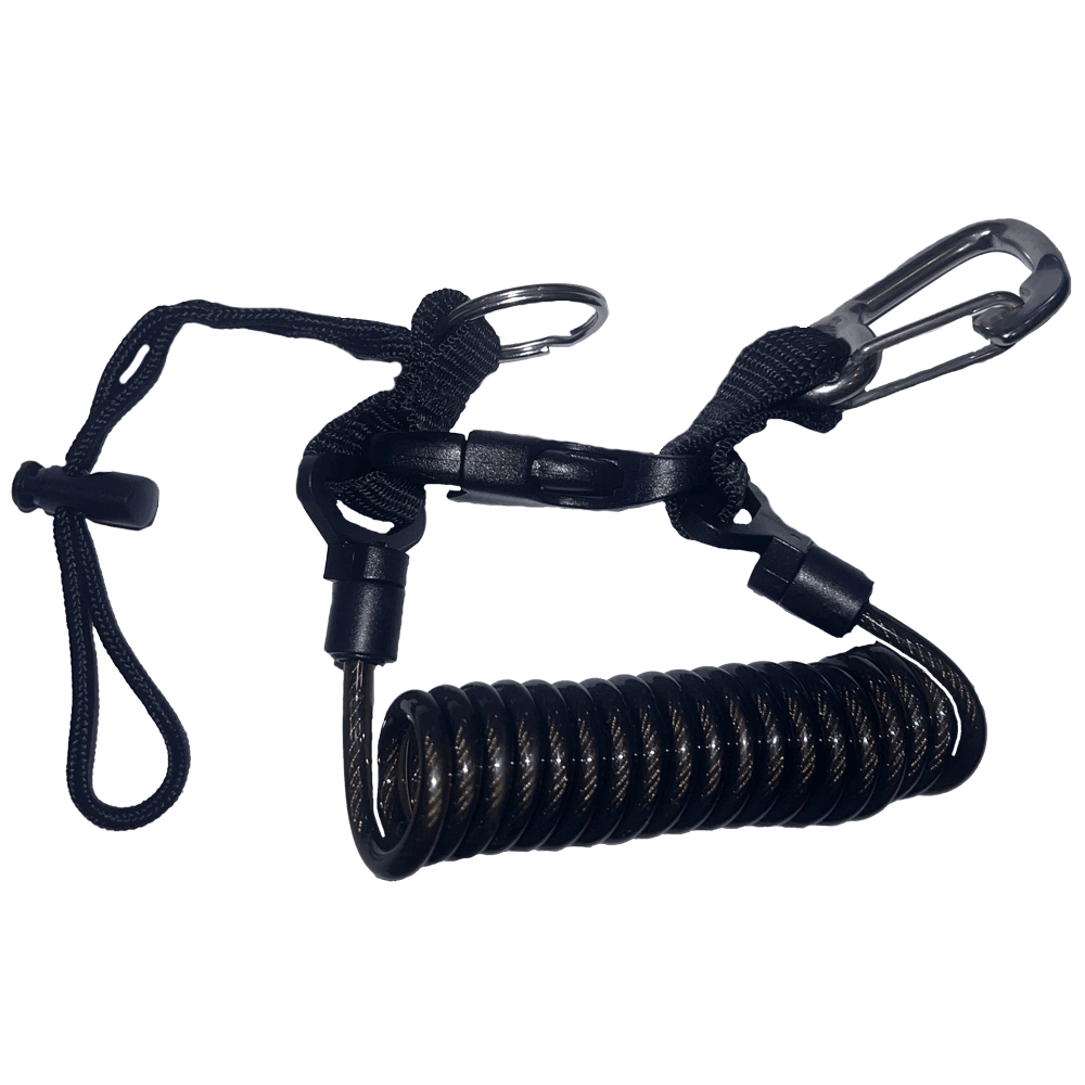 Spiralkabel mit Edelstahl Karabiner